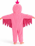 Toddler Flamingo Costume for Girls & Boys - 3D Hooded Animal Jumpsuit for Halloween Party