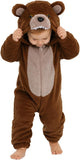 Toddler Brown Bear Costume for Girls & Boys - 3D Hooded Animal Jumpsuit for Halloween Party