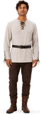 Men's Medieval Vintage Pirate Viking Shirt Lace Up Long Sleeve with Belt Renaissance Costume for Halloween