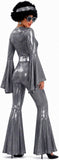 7 PCS Womens Metallic Disco Costume Set with Jumpsuit