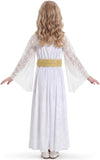 4 PCS Girls White Angel Costume Gold Wings Dress Halo Outfit