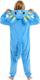 Kids Axolotl Costume for Girls & Boys - 3D Hooded Salamander Jumpsuit Costume for Halloween Party
