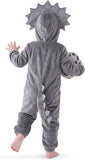 Toddler Dinosaur Costume - 3D Hooded Triceratops Jumpsuit 2-4T
