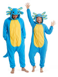 Adult Axolotl Onesie Costume - 3D Hooded Animal One-Piece Pajama for Halloween Men Women