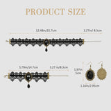Halloween Costume Accessories Set Gothic Victorian Choker Necklace Bracelet Earrings Set for Women, Black Lace Vampire