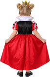 Queen of Hearts Costume Girls, Halloween Costumes for Girls | Girls red black royal dress set with crown headband for toddlers kids party outfits