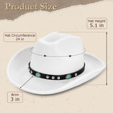 Cowboy Hat with Hat Band for Women Men