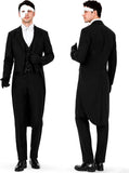 Adult Men's Black Masquerade Cape Costume for Halloween Cosplay Dress Up Party