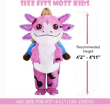 Inflatable Axolotl Costume for Kids – Funny Blow Up Ride on Costumes for Halloween & Cosplay Parties
