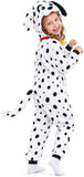 Kids Dalmatian Costume for Girls & Boys - 3D Hooded Animal Jumpsuit for Halloween Party
