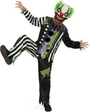 Kids Scary Clown Halloween Costume, Boys Girls Creepy Clown Outfit with Mask