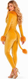 Women's Sexy Lion Costume, Sleek Wild Cat Animal Jumpsuit