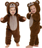 Toddler Brown Bear Costume for Girls & Boys - 3D Hooded Animal Jumpsuit for Halloween Party