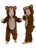 Toddler Brown Bear Costume for Girls & Boys - 3D Hooded Animal Jumpsuit for Halloween Party