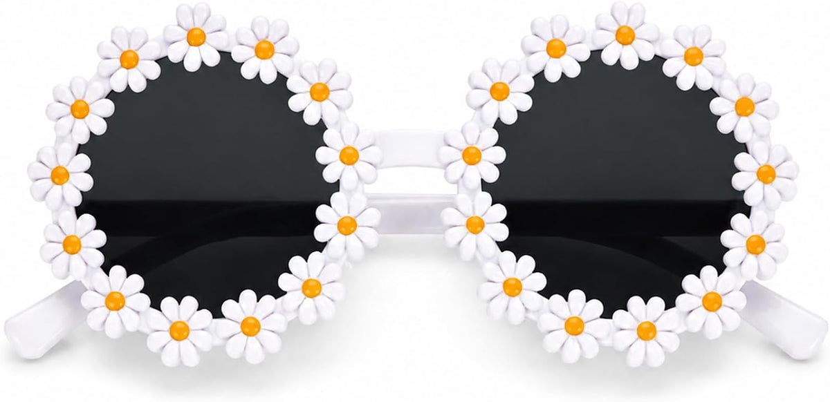 Hippie Glasses for Women, Flower Frame Costume Accessory