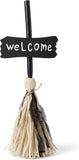 Halloween Animated Witch Broom Decor with Light & Sound Black