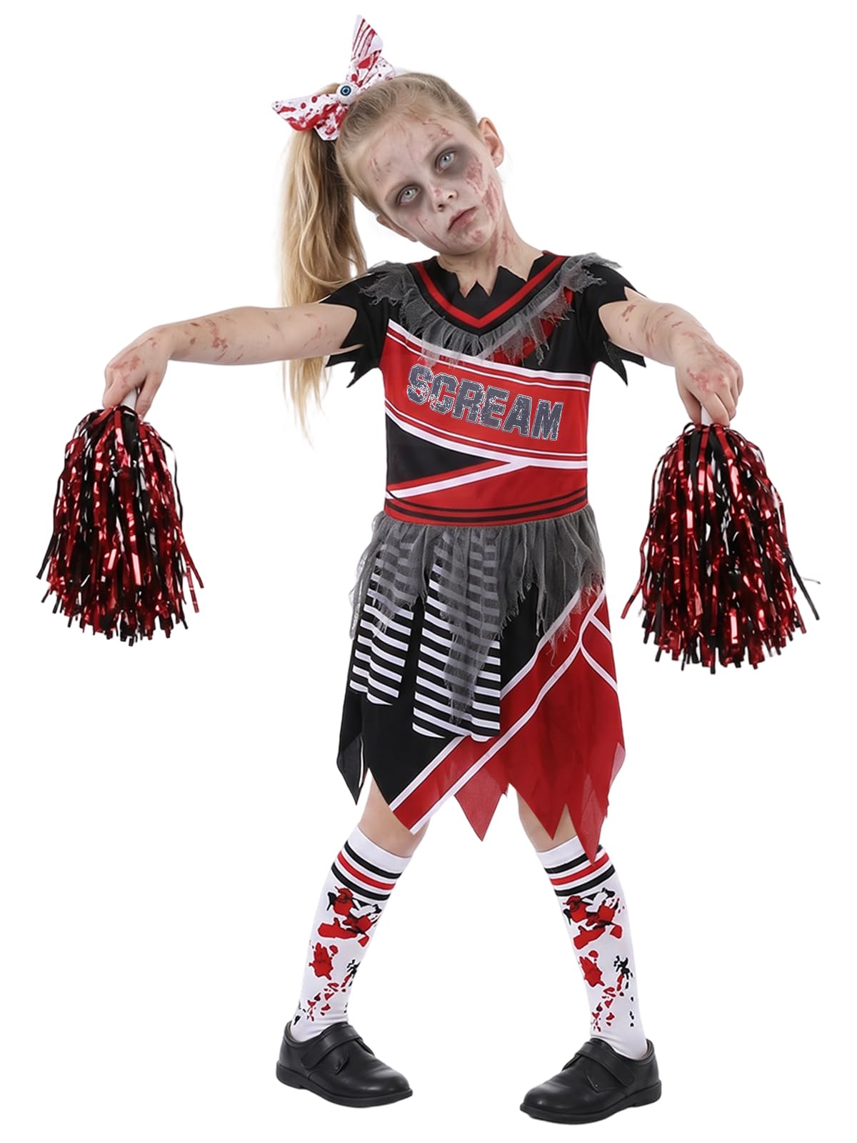 Zombie Cheerleader Costume for Girls