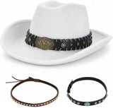 Cowboy Hat with Hat Band for Women Men