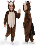 Kids Brown Horse Costume for Halloween with 3D Hood and Long Tail