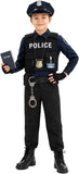 Kids Police Costume, Halloween Boys Police Officer Uniform Outfit with Accessories