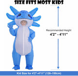 Inflatable Axolotl Costume for Kids, Blow Up Halloween Outfit