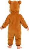 Toddler Brown Capybara Costume for Halloween with 3D Hood and Elastic Cuffs