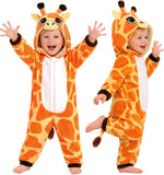 Toddler Giraffe Costume for Girls & Boys - 3D Hooded Animal Jumpsuit for Halloween Party