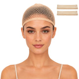 2PCS Brown Wig Caps, Breathable Hair Net for Women Non Slip