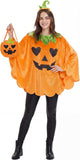 3 Pcs Adult Pumpkin Costume Halloween Velvet Poncho Cape