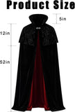Black Halloween Vampire Costume Cape for Women Men