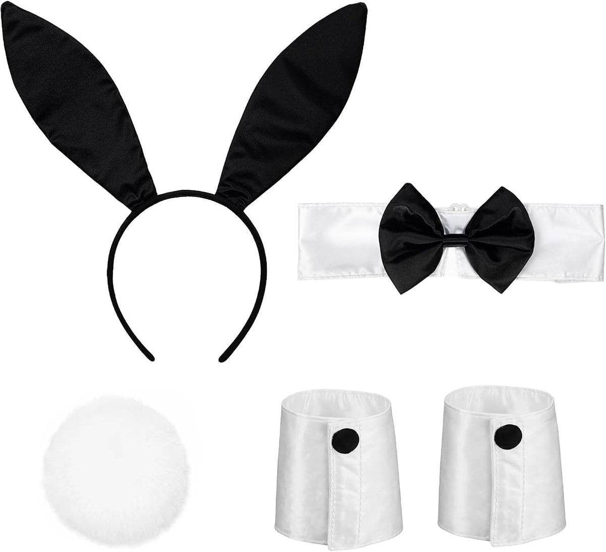 Black Bunny Ears Costume Accessories Set for Women