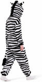 Adult Zebra Onesie Costume - 3D Hooded Animal One-Piece Pajama for Halloween Men Women