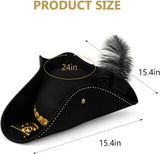 Tricorn Pirate Hat with feather