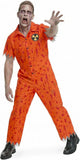 Adult Orange Zombie Prisoner Costume for Men Women Radiation Inmate Jumpsuit for Halloween Horror Cosplay Party