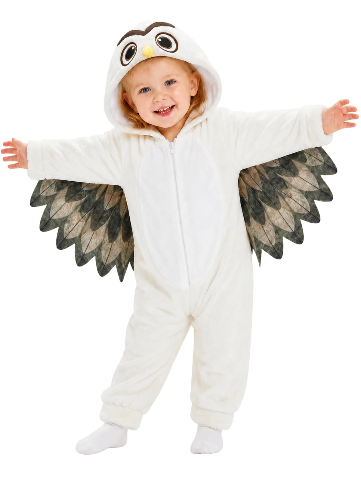 Toddler Owl Costume for Girls & Boys - 3D Hooded Animal Jumpsuit for Halloween Party