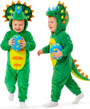 Toddler Dinosaur Costume - 3D Hooded Triceratops Jumpsuit 2-4T