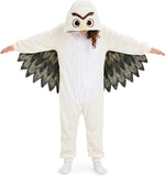 Kids White Owl Costume for Halloween with 3D Hood and Layered Wings