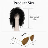 Heavy Metal Rocker Mullet Wig and Sunglasses Set for Men Women
