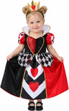 Queen of Hearts Costume Girls, Halloween Costumes for Girls | Girls red black royal dress set with crown headband for toddlers kids party outfits