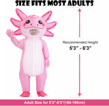 Inflatable Axolotl Costume for Adults Funny Blow Up Party Suit