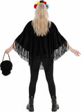 Women's Skeleton Costume, Halloween Poncho Cape