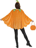 3 Pcs Adult Pumpkin Costume Halloween Velvet Poncho Cape