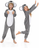 Kids Gray Koala Costume for Halloween with 3D Hood and Fuzzy Ears