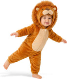 Toddler Cute Lion Costume for Girls & Boys - 3D Hooded Animal Jumpsuit for Halloween Party