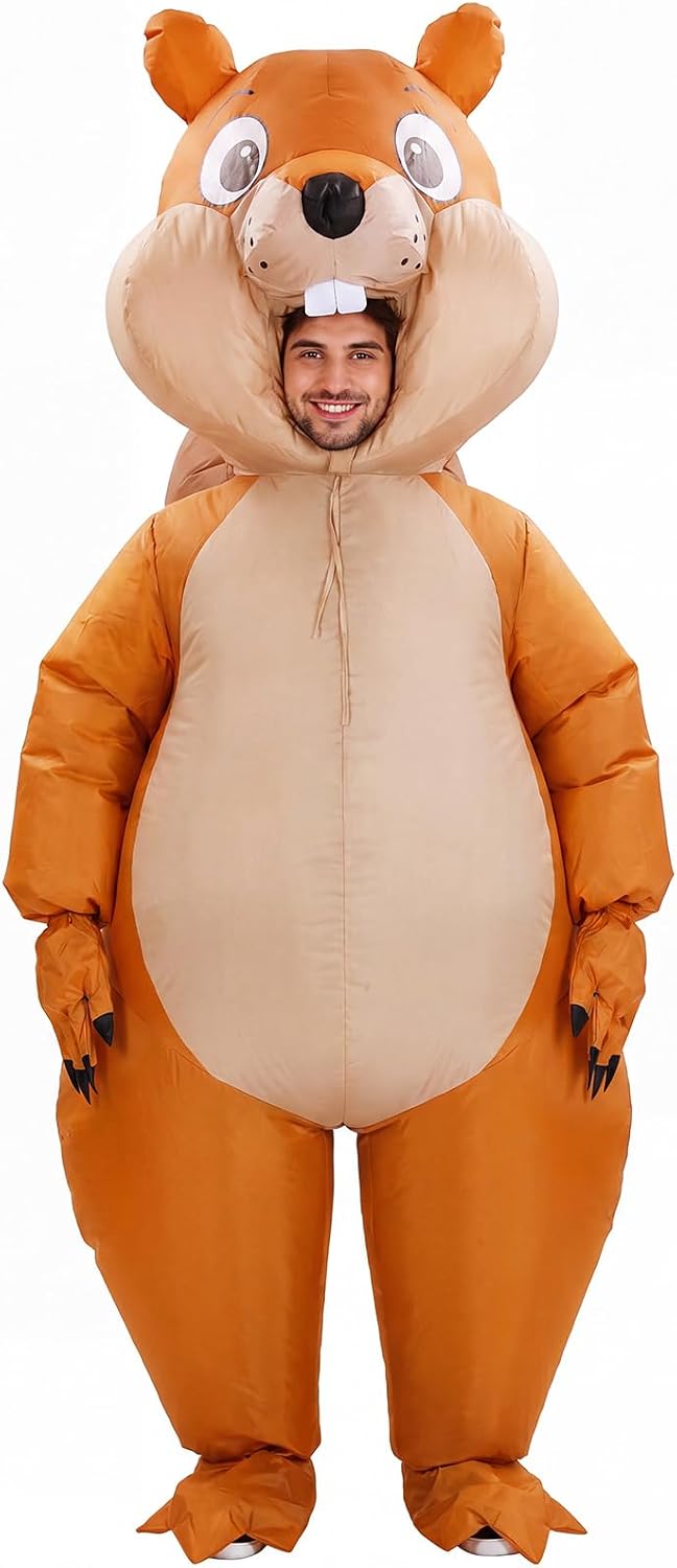 Inflatable Squirrel Costume for Adult, Halloween Funny Blow Up