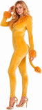 Women's Sexy Lion Costume, Sleek Wild Cat Animal Jumpsuit