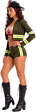 4 PCS Firefighter Costume for Women, Olive Green Halloween Costumes