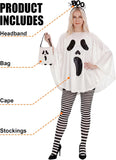4 Pcs Women Ghost Costume Halloween White Ghost Poncho
