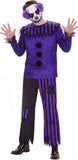 Adult Clown Costume Mens Purple Nightmare Clown Costumes Halloween Party Cosplay Outfit