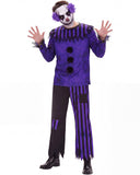 Adult Clown Costume Mens Purple Nightmare Clown Costumes Halloween Party Cosplay Outfit